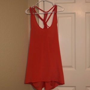 Flowy tank top with floral tights